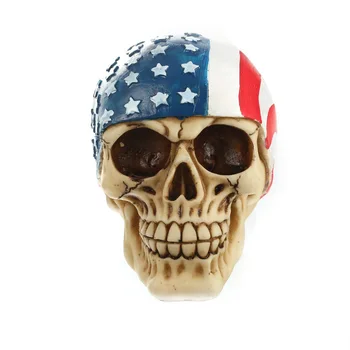 Moquerry steagul American Rășină Statui, Sculpturi Decorative Craniu Uman Replica patriotic Creative Cap de Om Model de Halloween