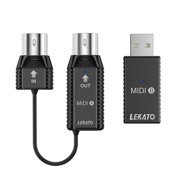LEKATO MIDI Wireless Adapter MS1 Mini Sistem de Transmisie fără Fir 5 PINI pentru EWI Orgă Digitală Pian Tastatură pentru Dispozitive MIDI