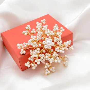 CINDY XIANG Plin de Perle de Flori Fulg de nea Broșe Pentru Femei de Moda Buchet de Mireasa Rochie de Pin Cadou