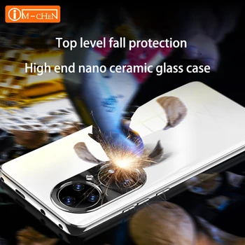 Oficial Fierbinte Îndoiți Ceramice Cazul în care Telefonul pentru Huawei P40 P50 Mate50 40 30 onoare 60 50 de lentilă aparat de Fotografiat 3D Placare Culoare Curbat Capac de Sticlă