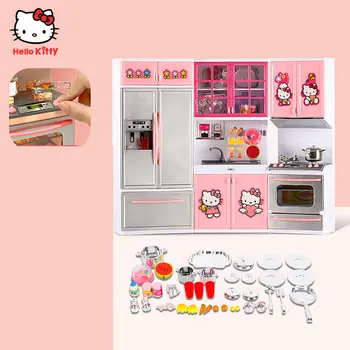 Hello Kitty Pisica Fata de Joacă pentru Copii, Casă de Simulare Mini Bucatarie Poate Fi Gătit Set de Jucării pentru Copii Cadouri de Craciun