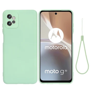 Pentru Motorola MOTO G32 Caz Autentic Lichid Gel Silicon Curea Caz de Telefon Pentru MOTO G60 G62 G20 G30 G10 G9 G 5G de Acoperire rezistent la Șocuri