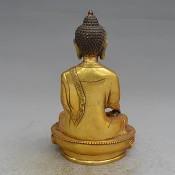 WU CHEN pe termen LUNG Tibetan Budi Shakyamuni Bronz Tibetan Buddha Statuie de Metal Artizanat Desktop Acasă Decorare