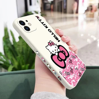 Sanrio Drăguț Hello Kitty Telefon Caz Pentru iPhone 14 13 12 11 Pro Max Mini X XR XS MAX SE20 8 7 6 Plus 6S Plus Silicon Cazuri Acoperi